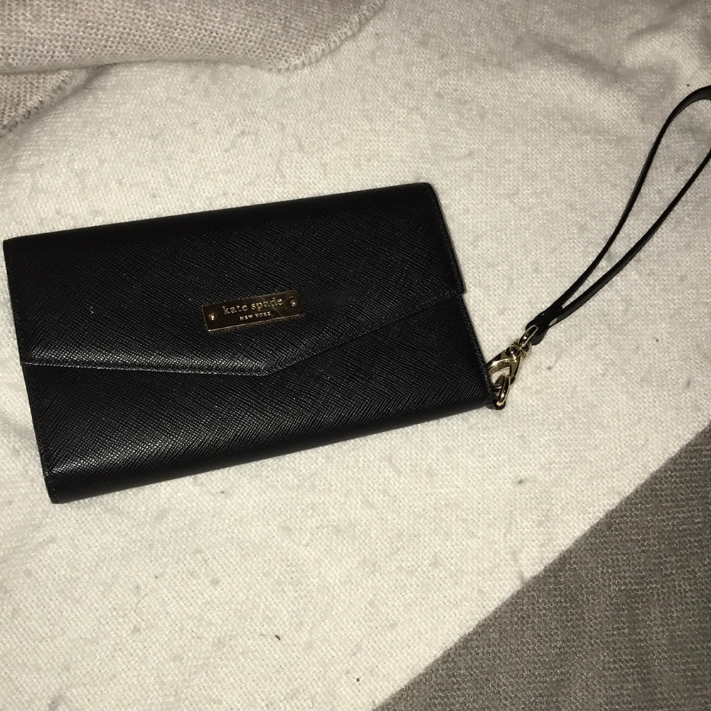 Kate Spade black phone clutch